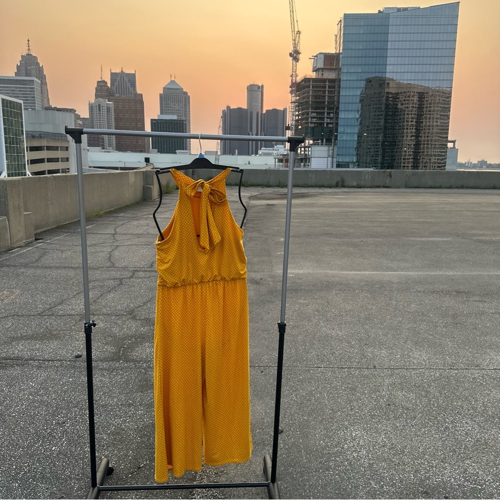 Rolla Coster Mustard White Polka Dot Jumpsuit Romper